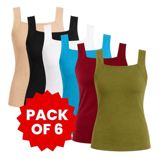 Built-In Bra Tank - Pack of 6 - Curawell