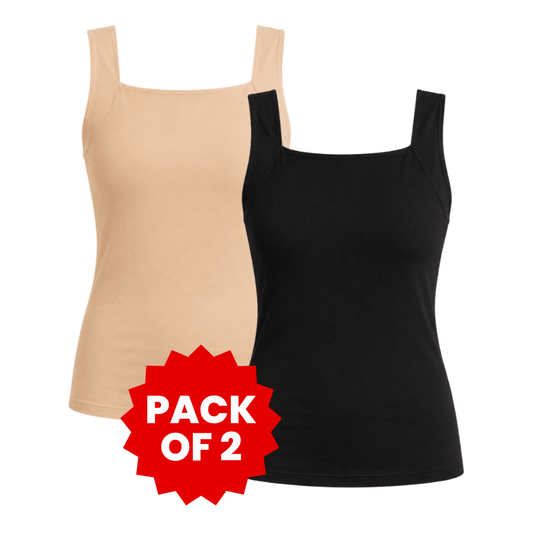Built-In Bra Tank - Pack of 2 - Curawell